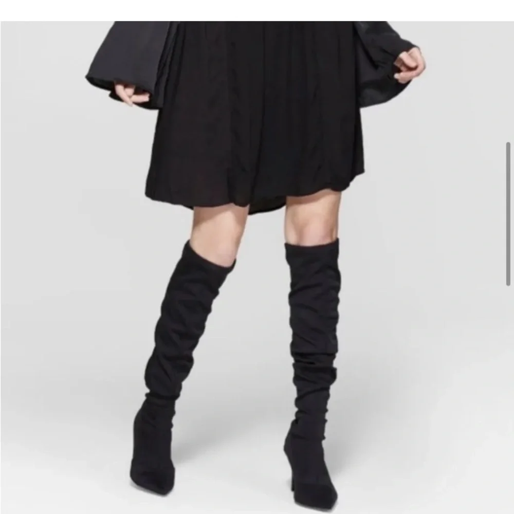 Women's Norina Pointed Toe Sock Boots A New Day Black Spandex Boots New …